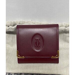 Cartier Bordeaux Leather Coin Case